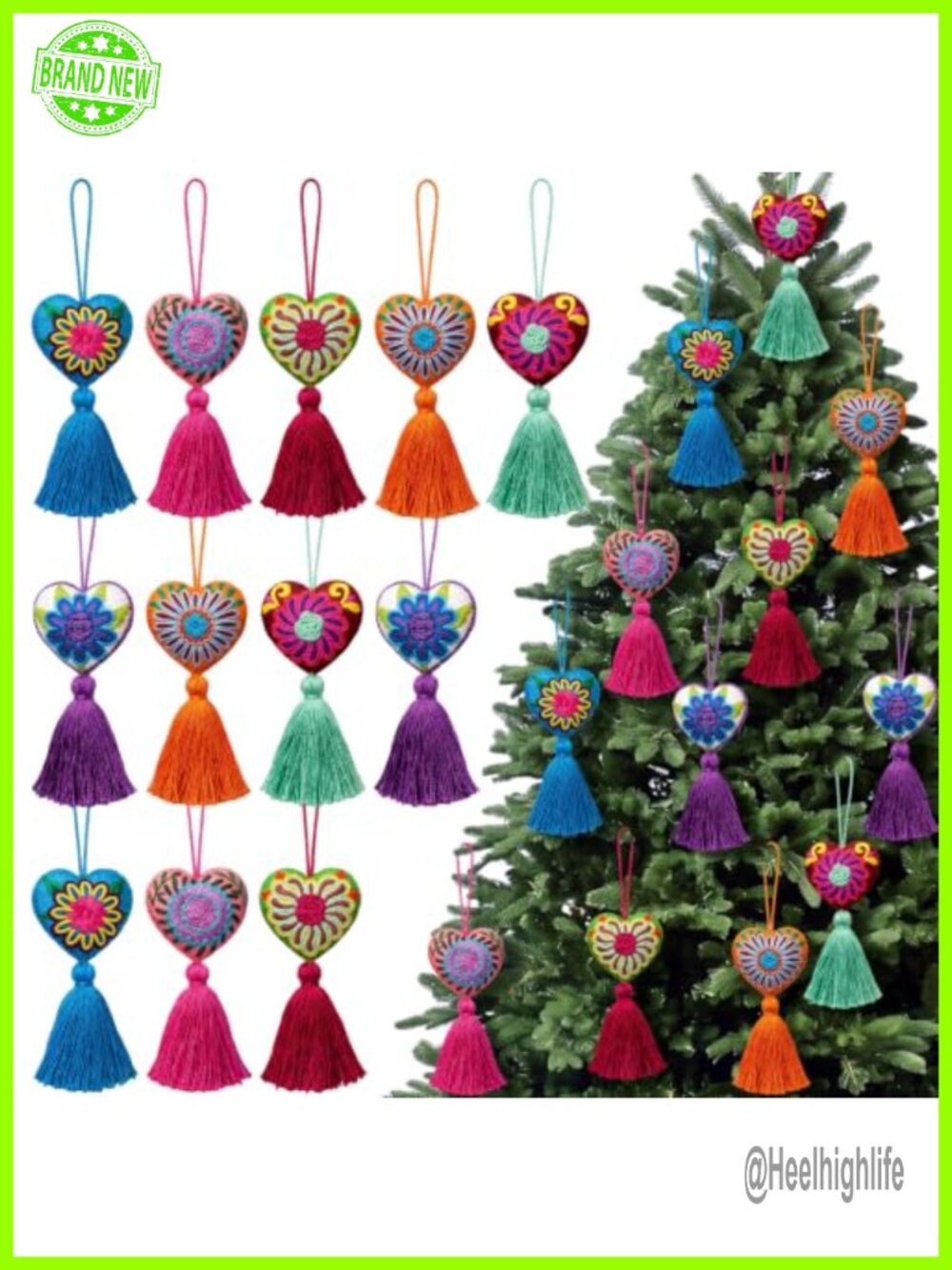 Mexican Tassel Keychain Fiesta Party Favor Pom Bag Charm Set of 12 Handmade